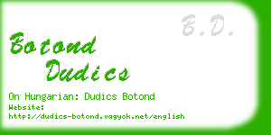botond dudics business card